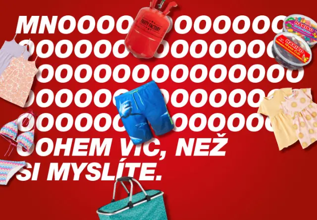Barevné články na výrazném červeném pozadí s hravou grafikou a textem „SO MUCH MORE THAN YOU THINK“.