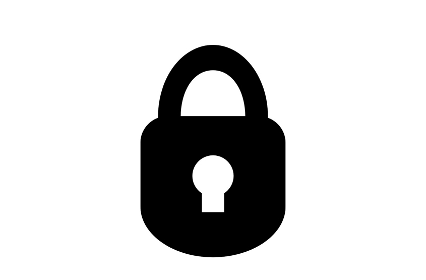 Ikona visacího zámku jako symbol zabezpečení hesla