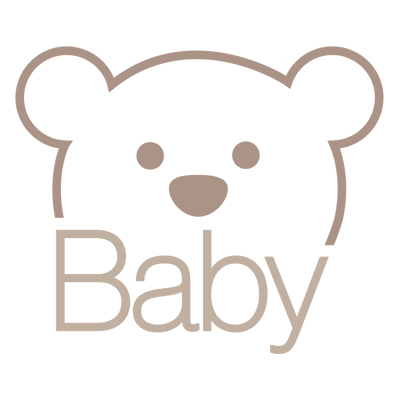 Medvědí tvář nad slovem „baby“