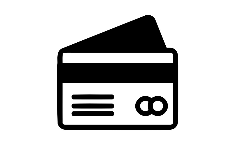 Ikona platební karty jako symbol plateb a poukazů